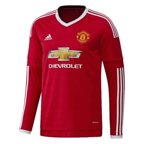 Футбольная футболка Манчестер Юнайтед Домашняя 2015 2016 с длинным рукавом XL(50)